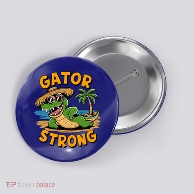 Gator Strong Funny Florida Alligator Sunglasses Present Gift Button