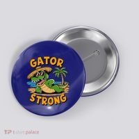 Gator Strong Funny Florida Alligator Sunglasses Present Gift Button thumb 0