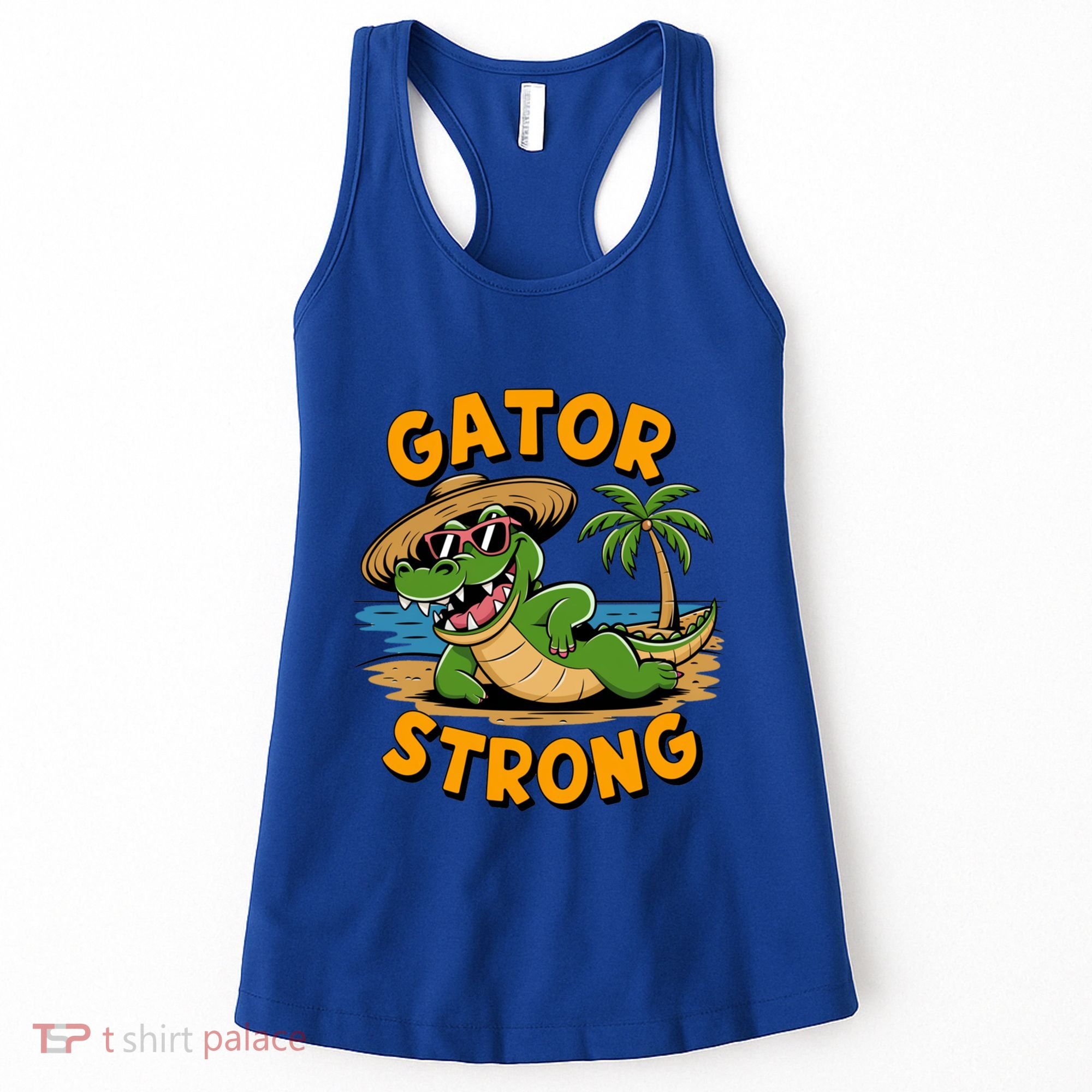 Gator Strong Funny Florida Alligator Sunglasses Present Gift Women's Tank Top