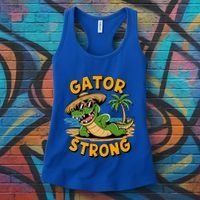 Gator Strong Funny Florida Alligator Sunglasses Present Gift Women's Tank Top thumb 3