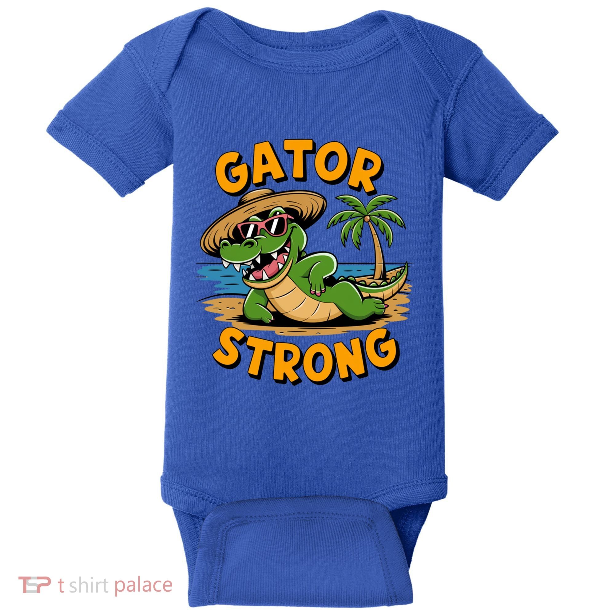 Gator Strong Funny Florida Alligator Sunglasses Present Gift Baby Bodysuit