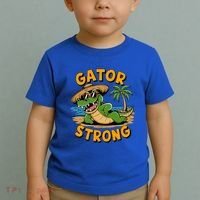 Gator Strong Funny Florida Alligator Sunglasses Present Gift Toddler T-Shirt thumb 2