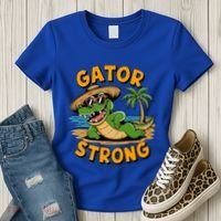 Gator Strong Funny Florida Alligator Sunglasses Present Gift Women's T-Shirt thumb 3