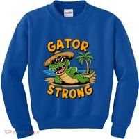 Gator Strong Funny Florida Alligator Sunglasses Present Gift Kids Sweatshirt thumb 0