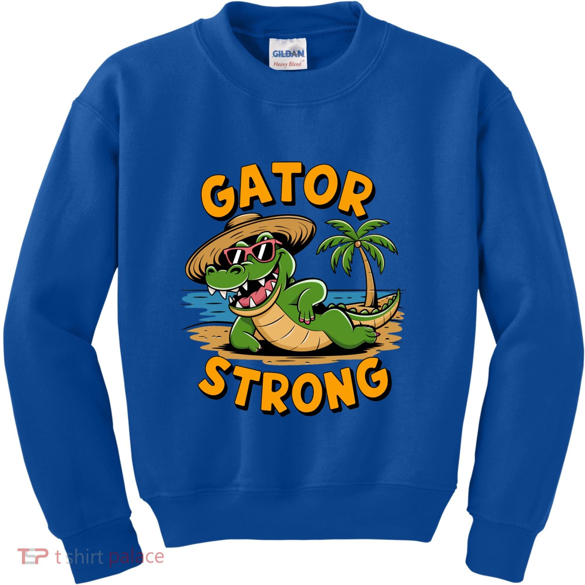 Gator Strong Funny Florida Alligator Sunglasses Present Gift Kids Sweatshirt