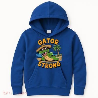 Gator Strong Funny Florida Alligator Sunglasses Present Gift Kids Hoodie