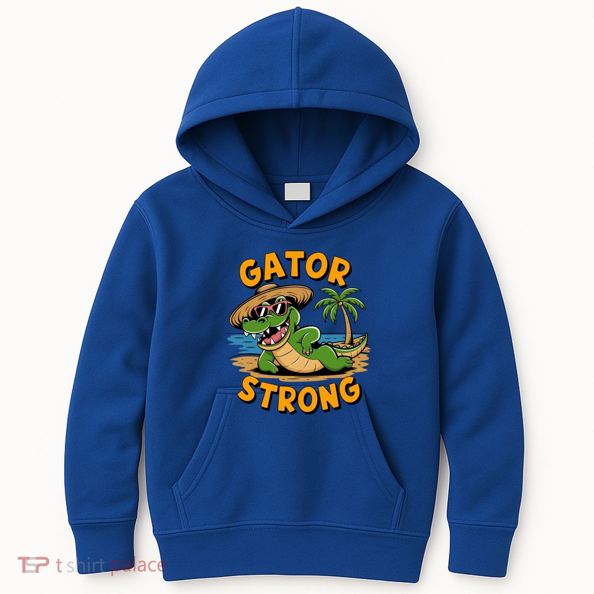 Gator Strong Funny Florida Alligator Sunglasses Present Gift Kids Hoodie