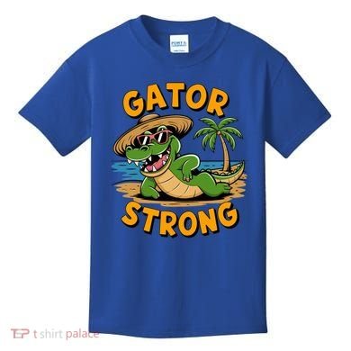 Gator Strong Funny Florida Alligator Sunglasses Present Gift Kids T-Shirt