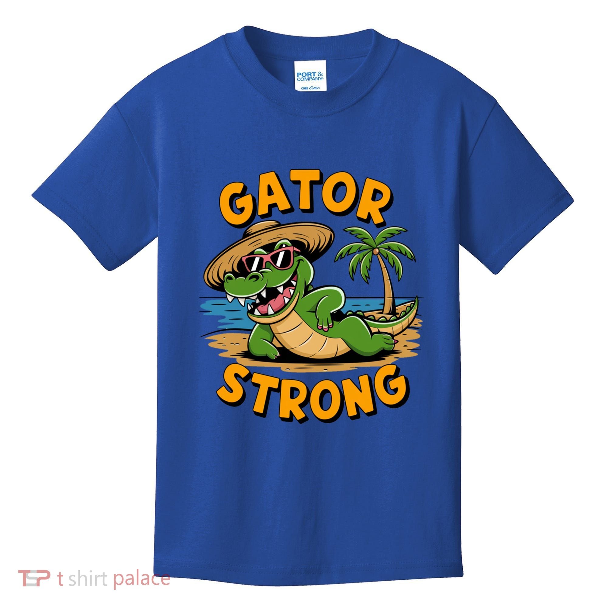 Gator Strong Funny Florida Alligator Sunglasses Present Gift Kids T-Shirt