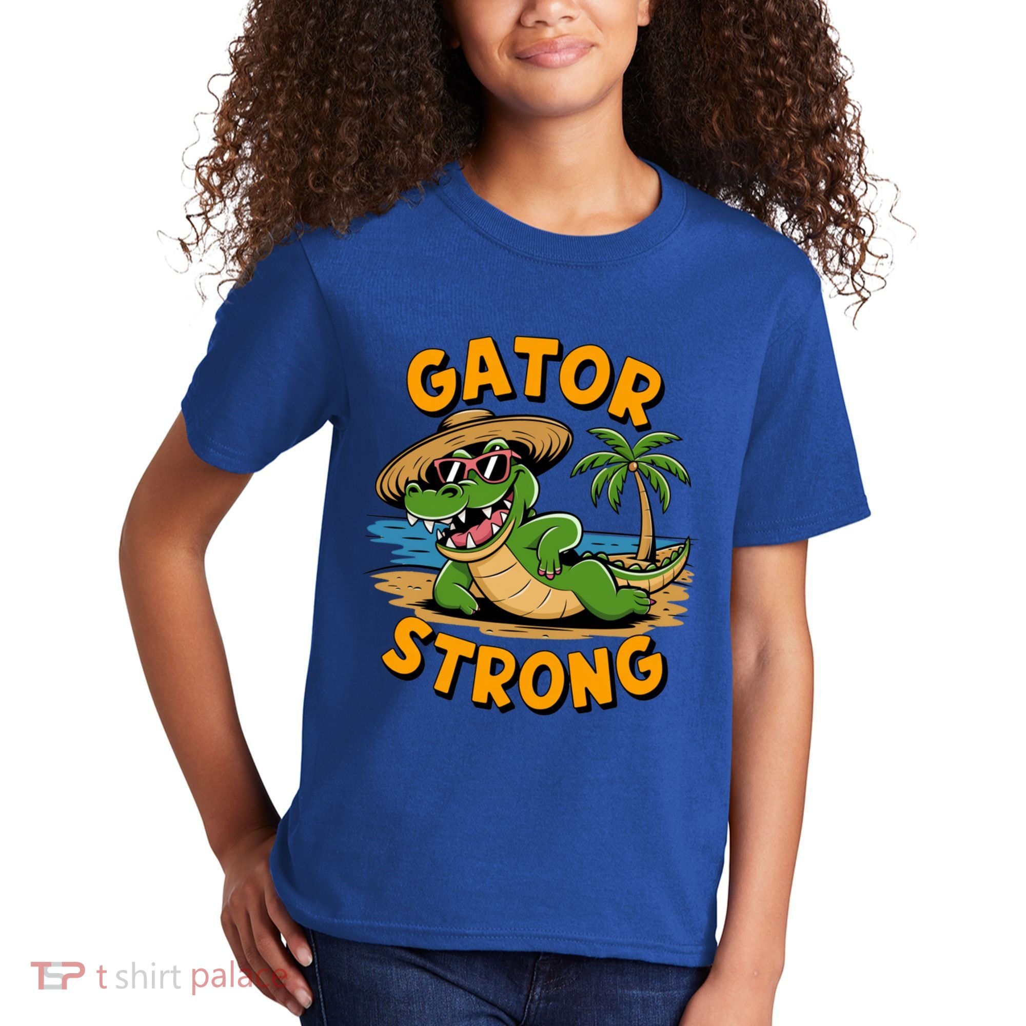 Gator Strong Funny Florida Alligator Sunglasses Present Gift Kids T-Shirt