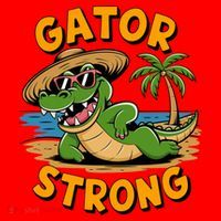 Gator Strong Funny Florida Alligator Sunglasses Present Gift Santa Hat thumb 1