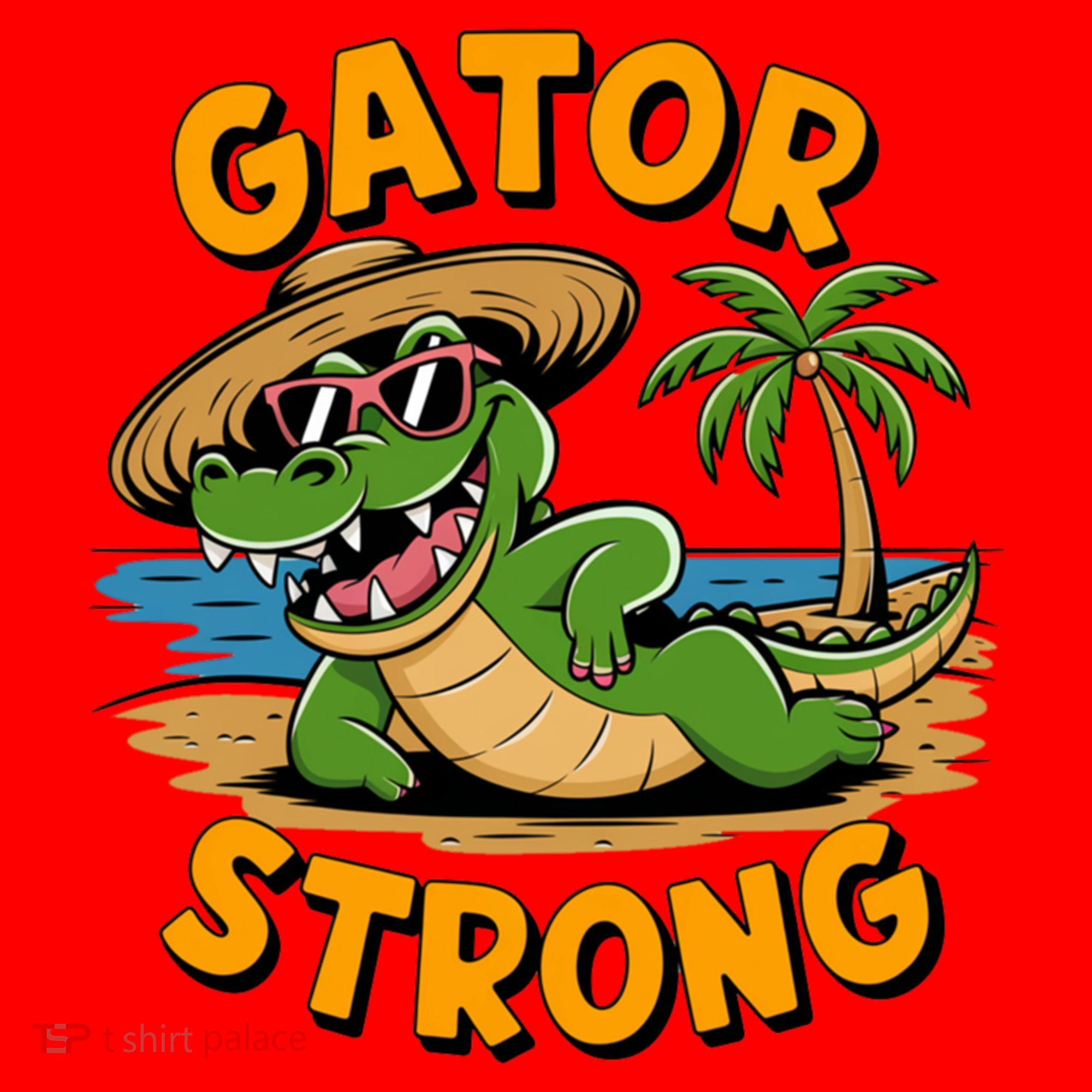 Gator Strong Funny Florida Alligator Sunglasses Present Gift Santa Hat