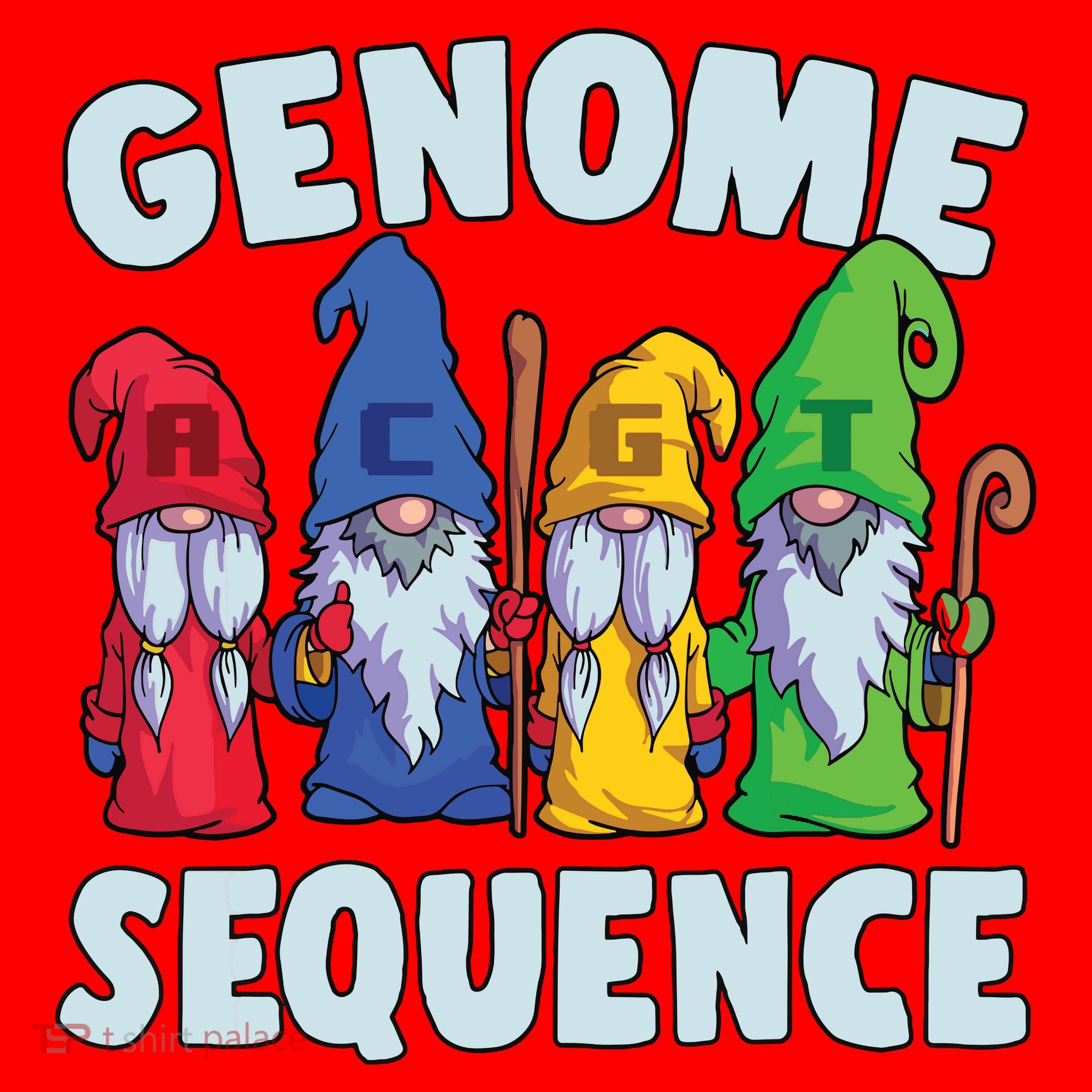 Genome Sequence Funny Gnome Biology Physics Science Pun Santa Hat