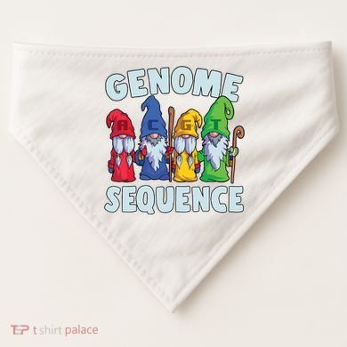 Genome Sequence Funny Gnome Biology Physics Science Pun USA-Made Doggie Bandana