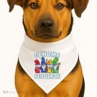 Genome Sequence Funny Gnome Biology Physics Science Pun USA-Made Doggie Bandana thumb 1