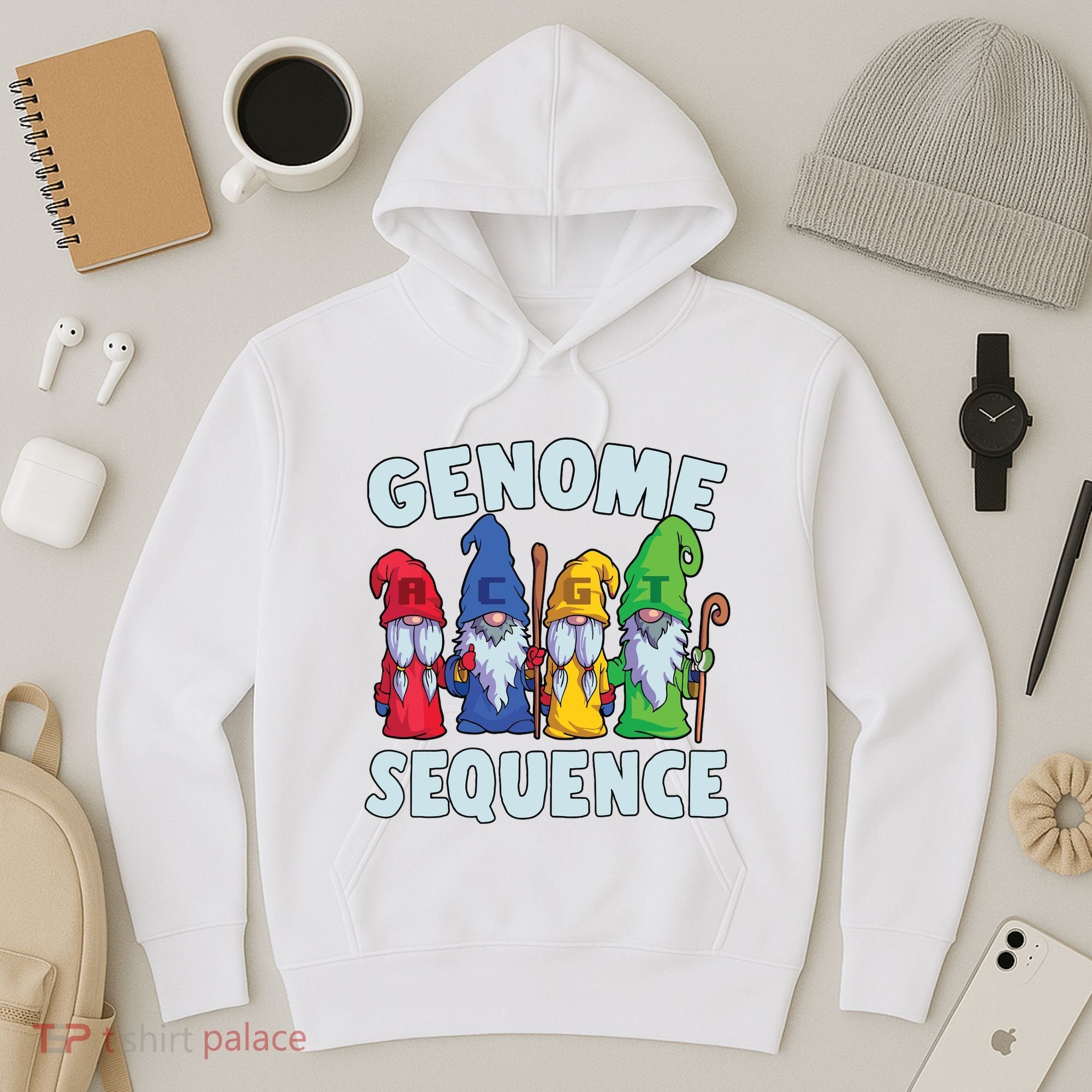 Genome Sequence Funny Gnome Biology Physics Science Pun Hoodie