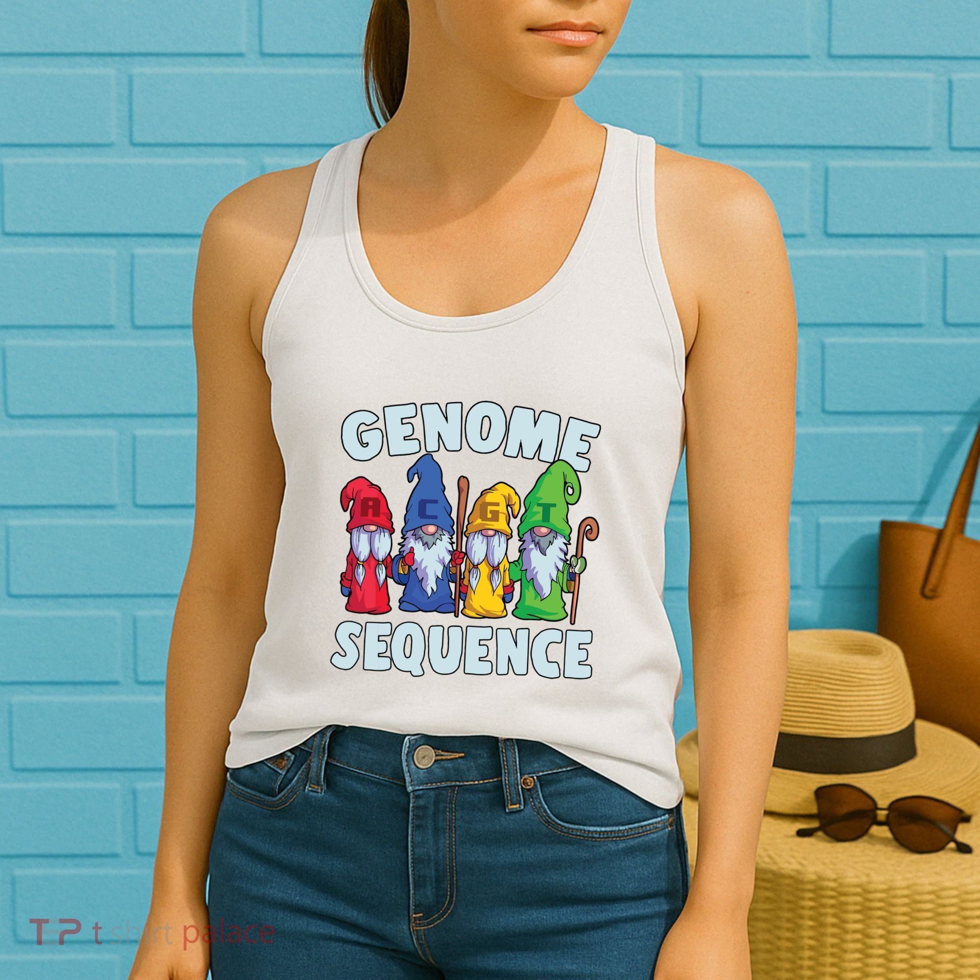 Genome Sequence Funny Gnome Biology Physics Science Pun Women's Tank Top