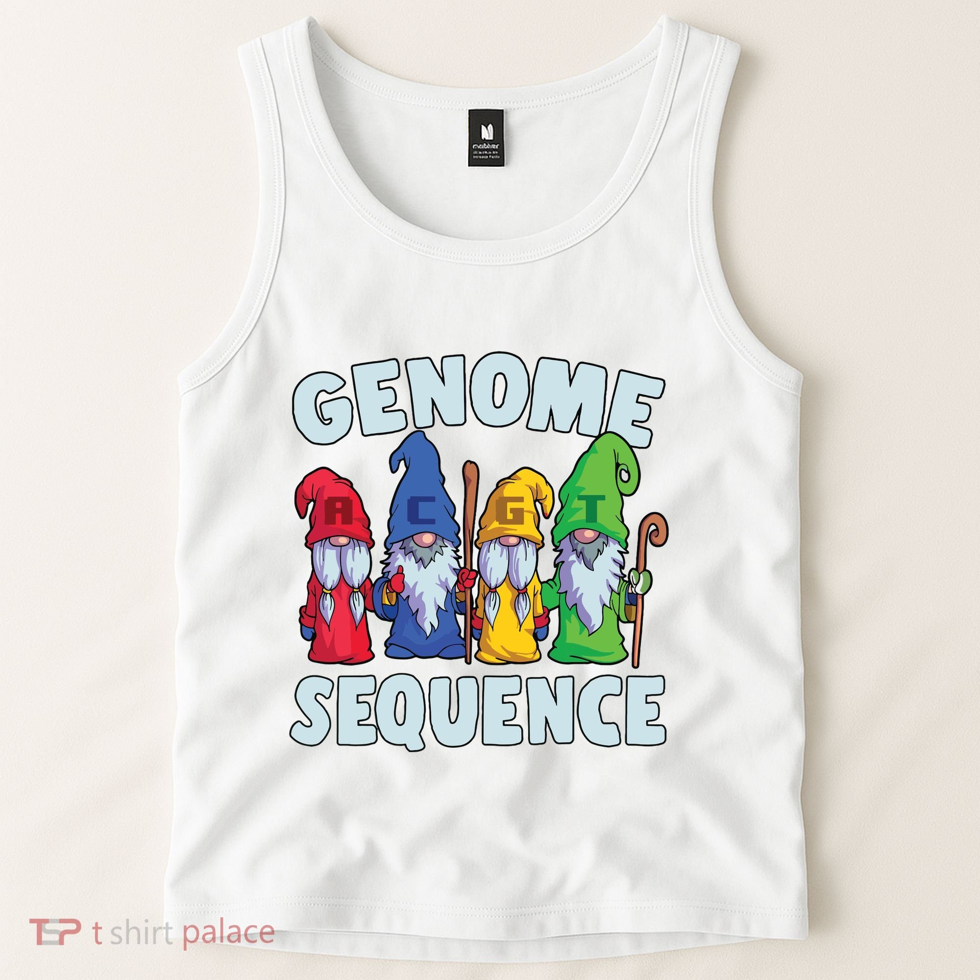 Genome Sequence Funny Gnome Biology Physics Science Pun Tank Top