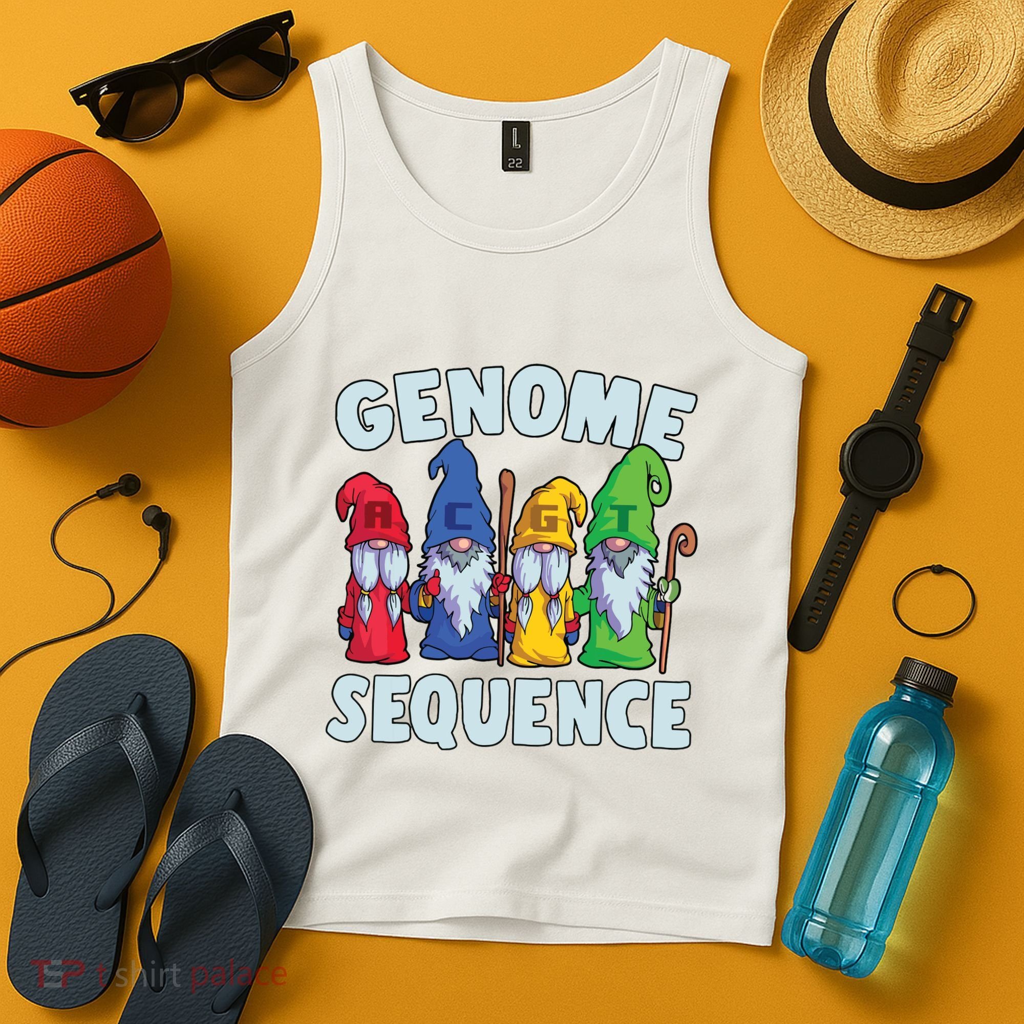 Genome Sequence Funny Gnome Biology Physics Science Pun Tank Top