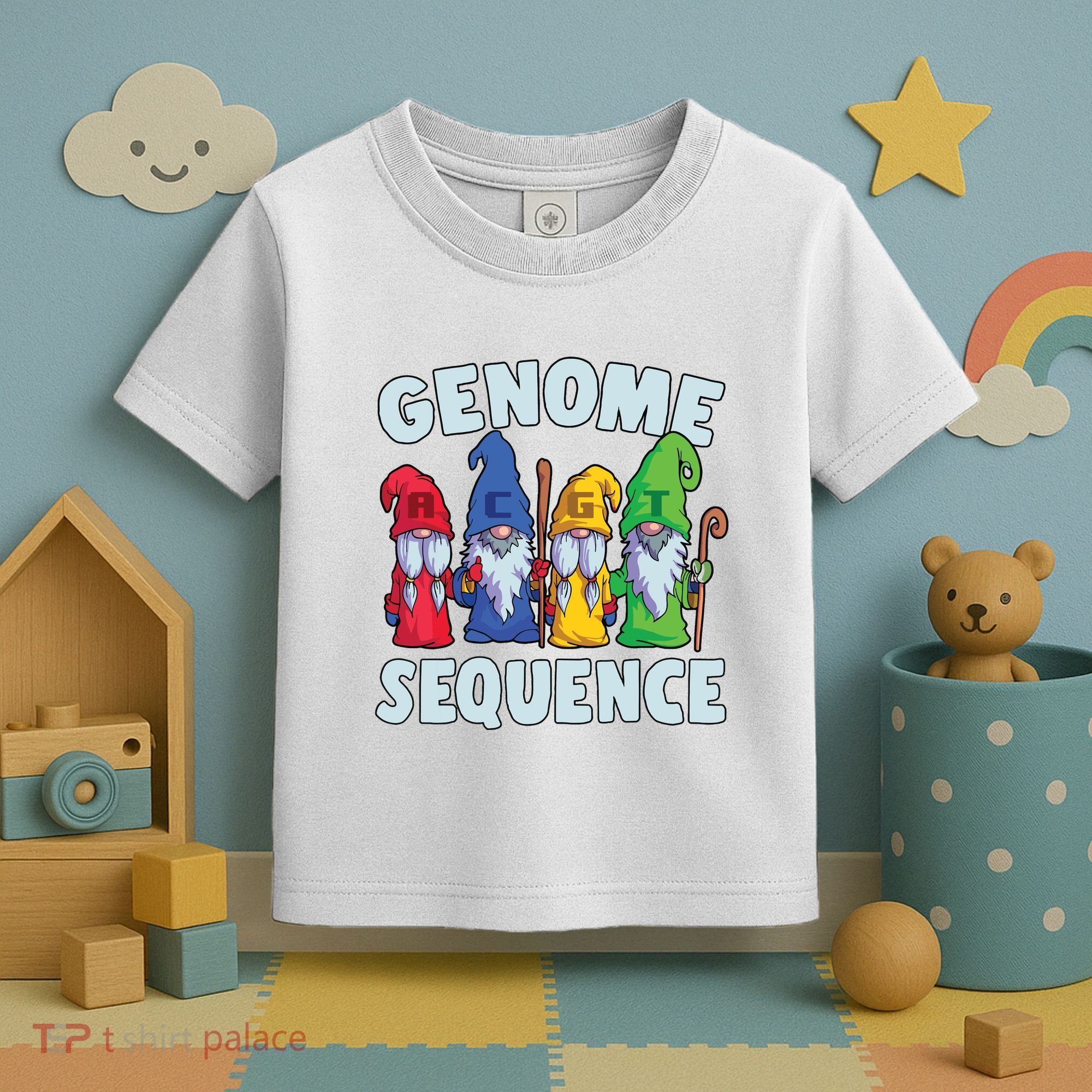 Genome Sequence Funny Gnome Biology Physics Science Pun Toddler T-Shirt