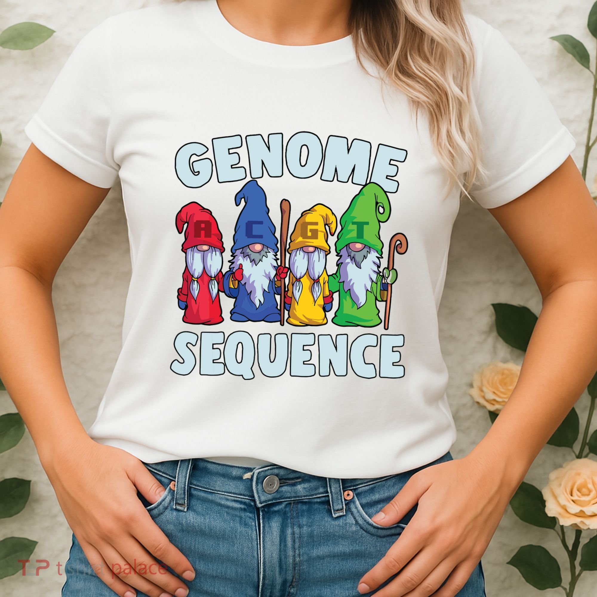 Genome Sequence Funny Gnome Biology Physics Science Pun Women's T-Shirt