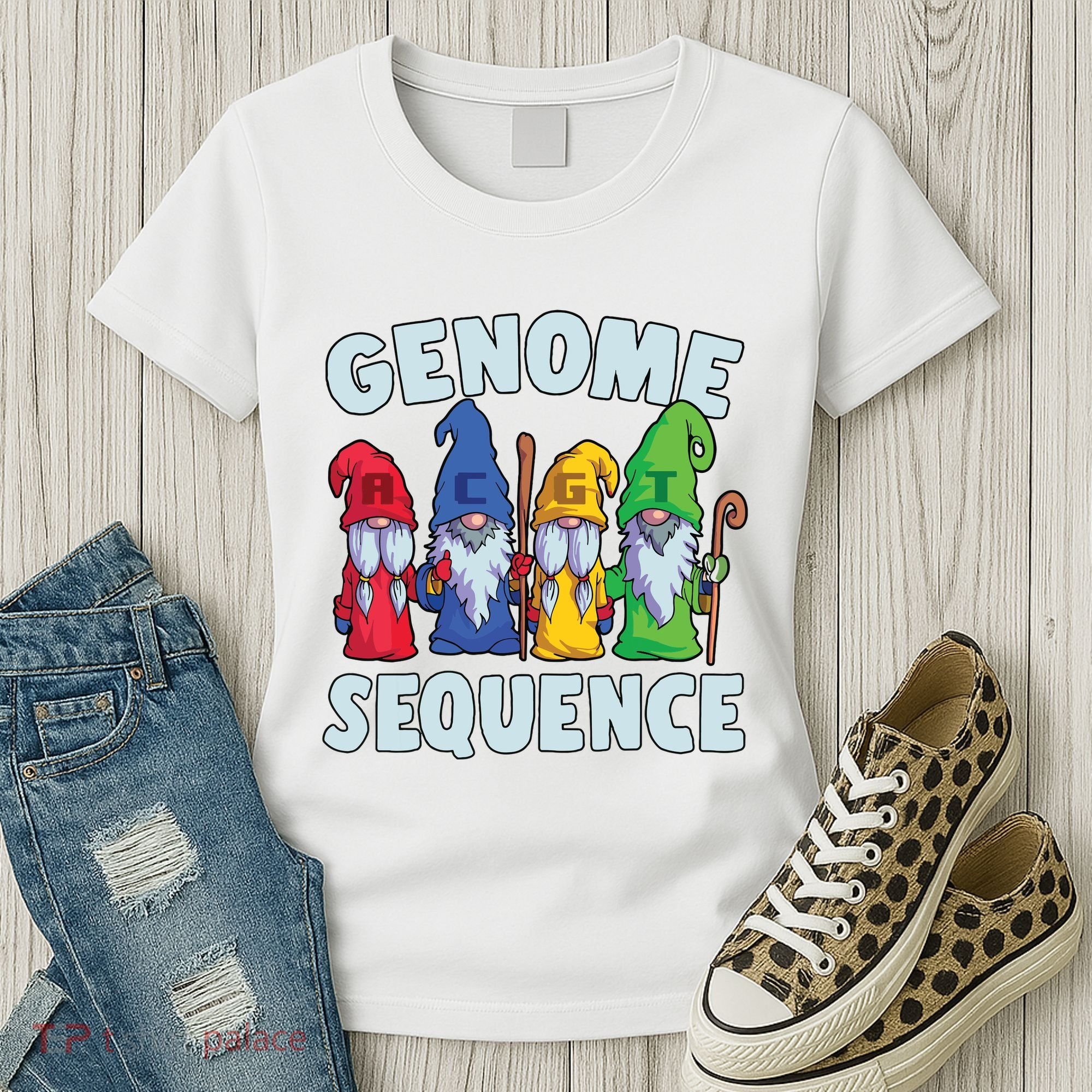 Genome Sequence Funny Gnome Biology Physics Science Pun Women's T-Shirt