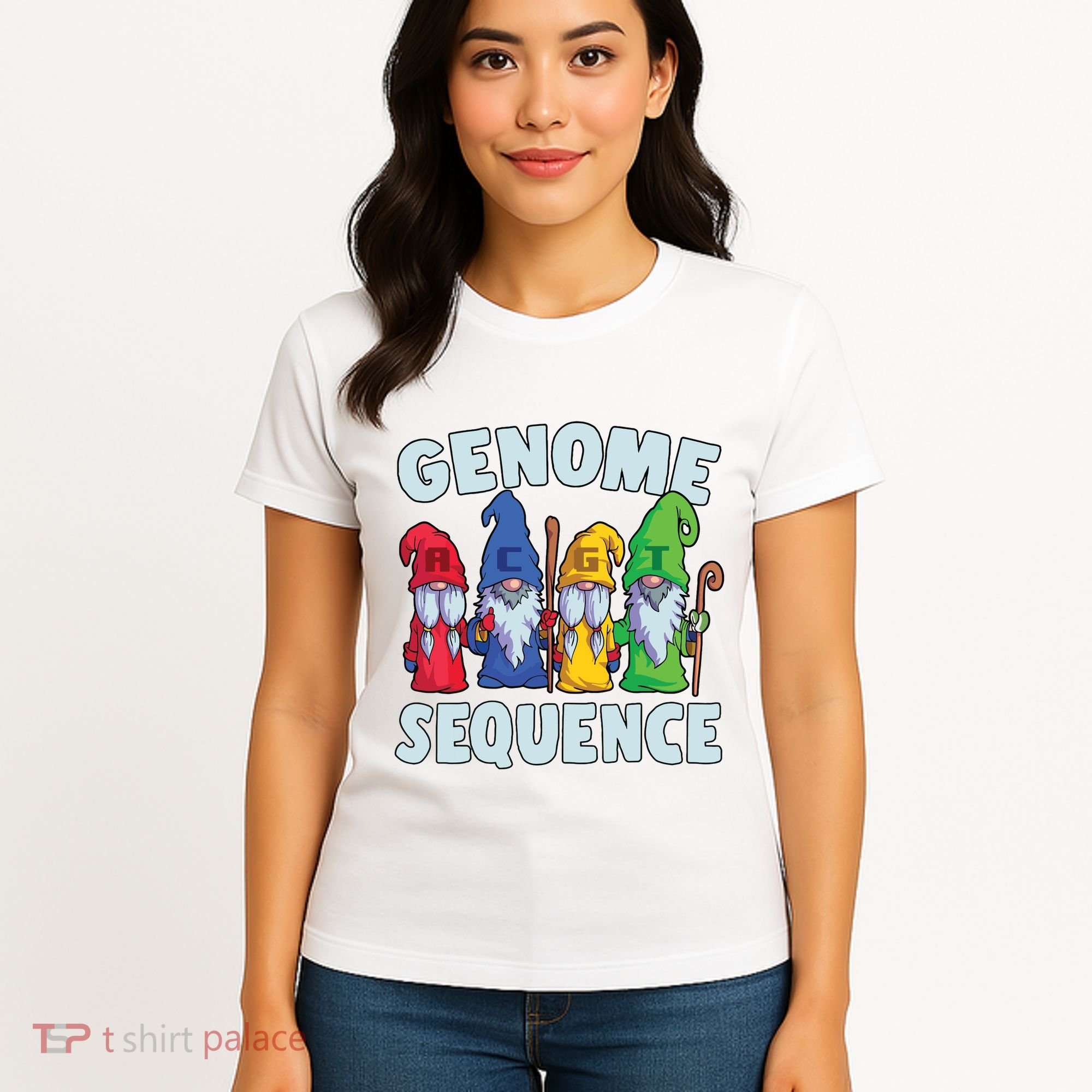 Genome Sequence Funny Gnome Biology Physics Science Pun Women's T-Shirt