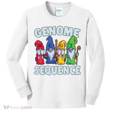 Genome Sequence Funny Gnome Biology Physics Science Pun Kids Long Sleeve Shirt