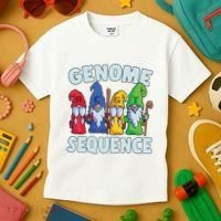 Genome Sequence Funny Gnome Biology Physics Science Pun Kids T-Shirt thumb 3