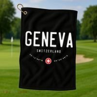Geneva Switzerland Flag Cool Gift Golf Towel thumb 1