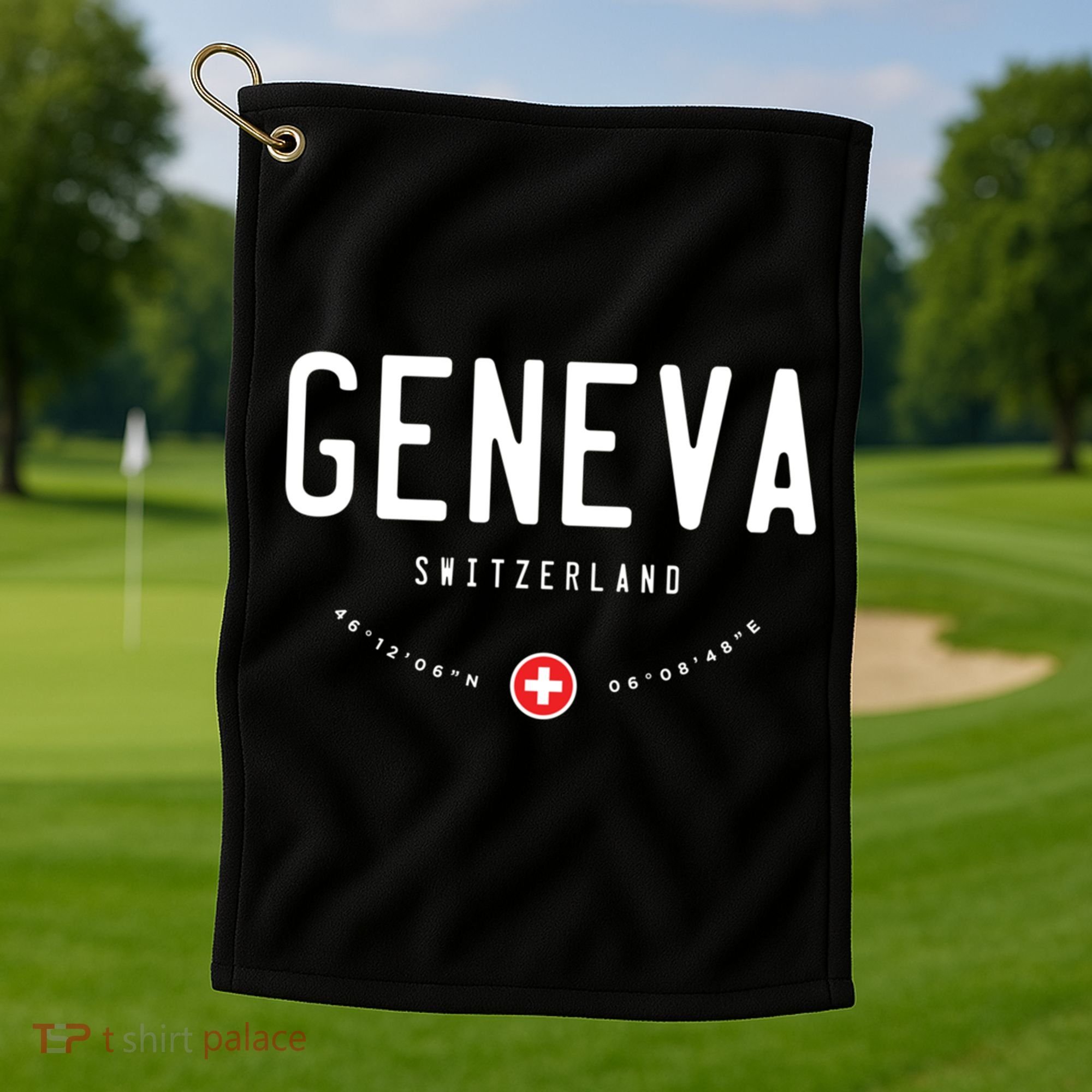 Geneva Switzerland Flag Cool Gift Golf Towel