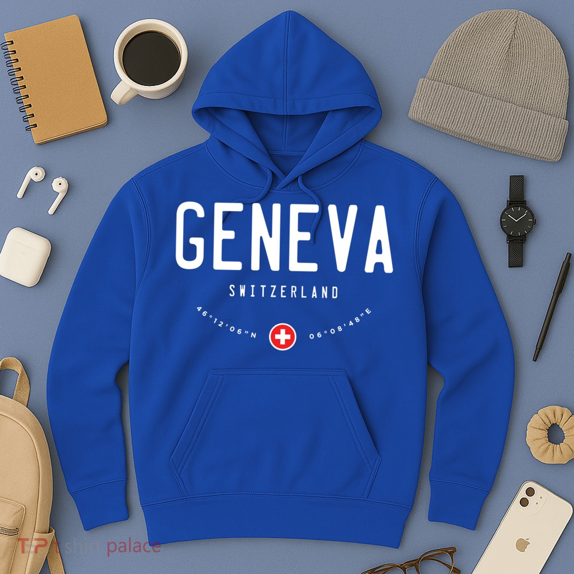 Geneva Switzerland Flag Cool Gift Hoodie