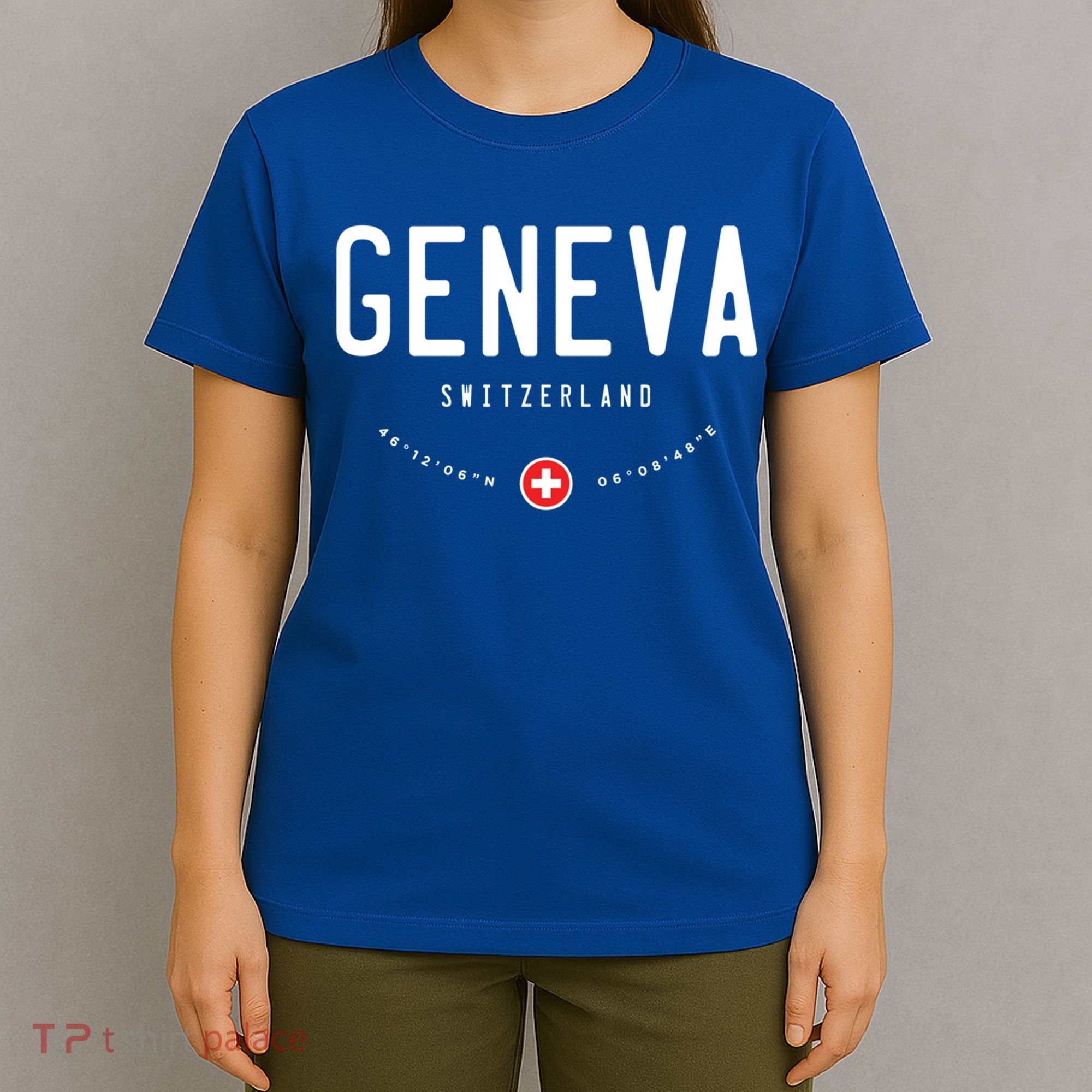 Geneva Switzerland Flag Cool Gift T-Shirt
