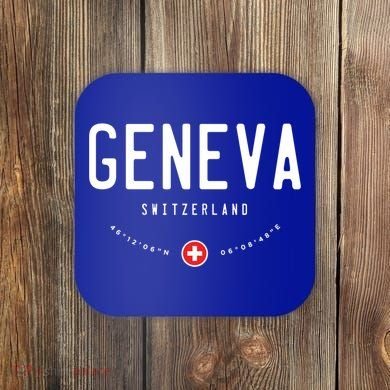 Geneva Switzerland Flag Cool Gift Coaster
