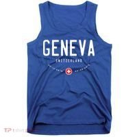 Geneva Switzerland Flag Cool Gift Tank Top thumb 0