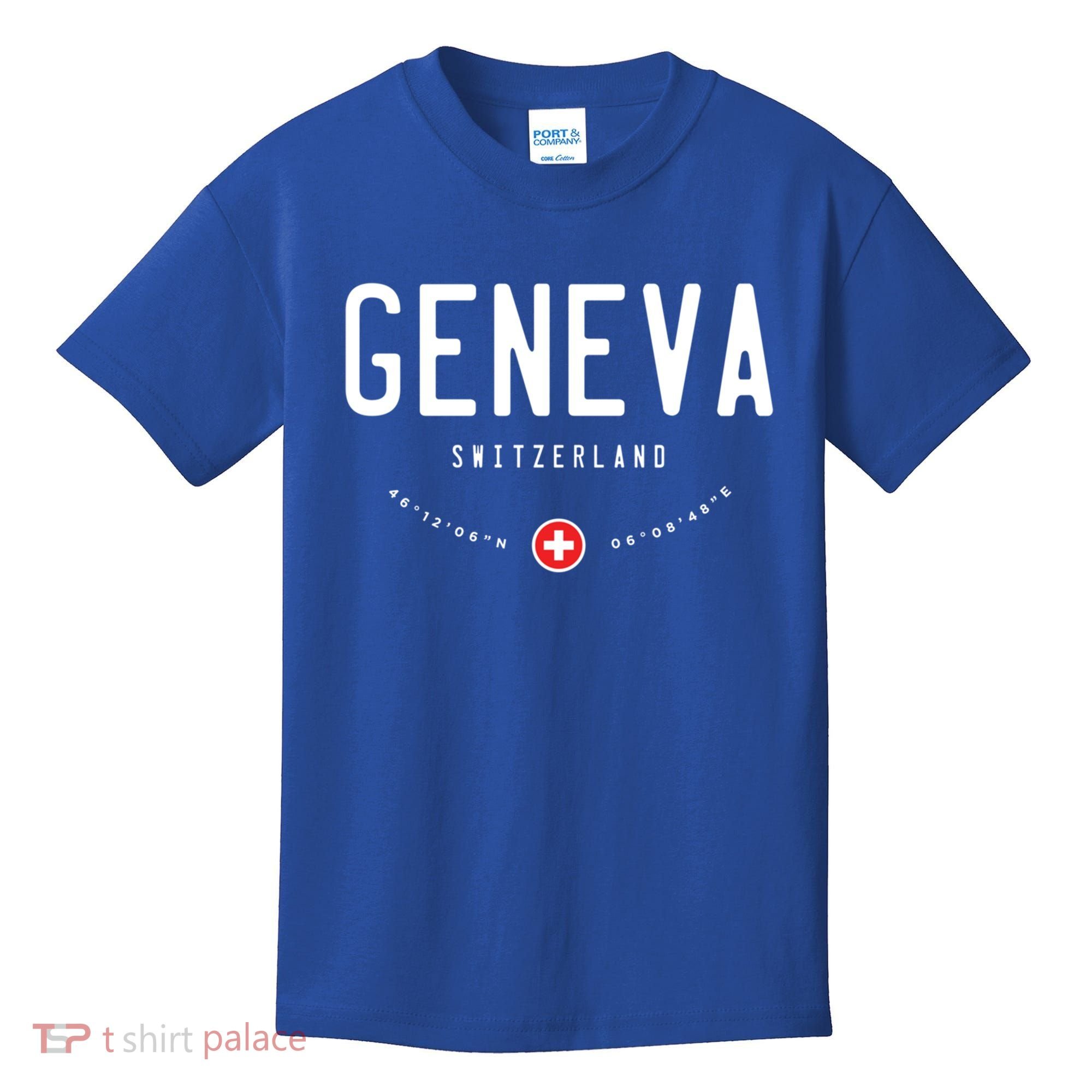 Geneva Switzerland Flag Cool Gift Kids T-Shirt