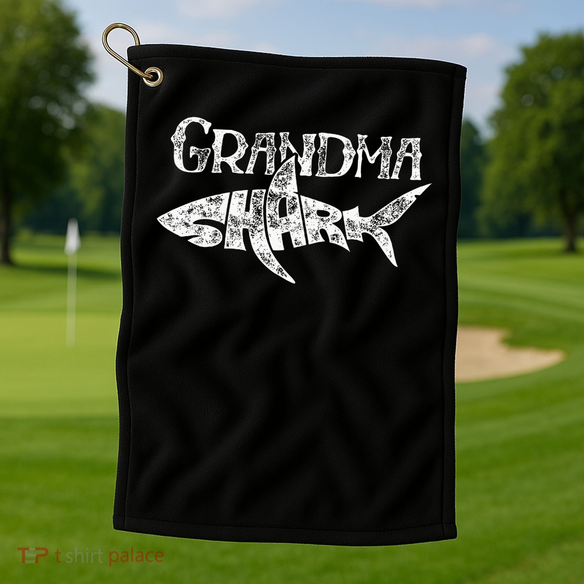 Grandma Shark Family Matching Jawsome Gift Golf Towel