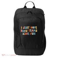 Groovy style Funny Football, I Just Hope Both Teams Have Fun City Backpack thumb 0