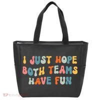 Groovy style Funny Football, I Just Hope Both Teams Have Fun Tote Bag thumb 0
