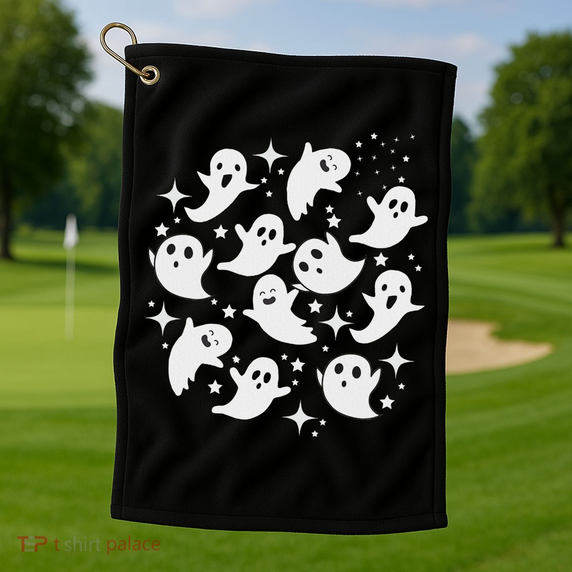 Ghostly Stars Fall Golf Towel
