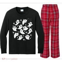 Ghostly Stars Fall Kids Long Sleeve Plaid Pajama Set thumb 0