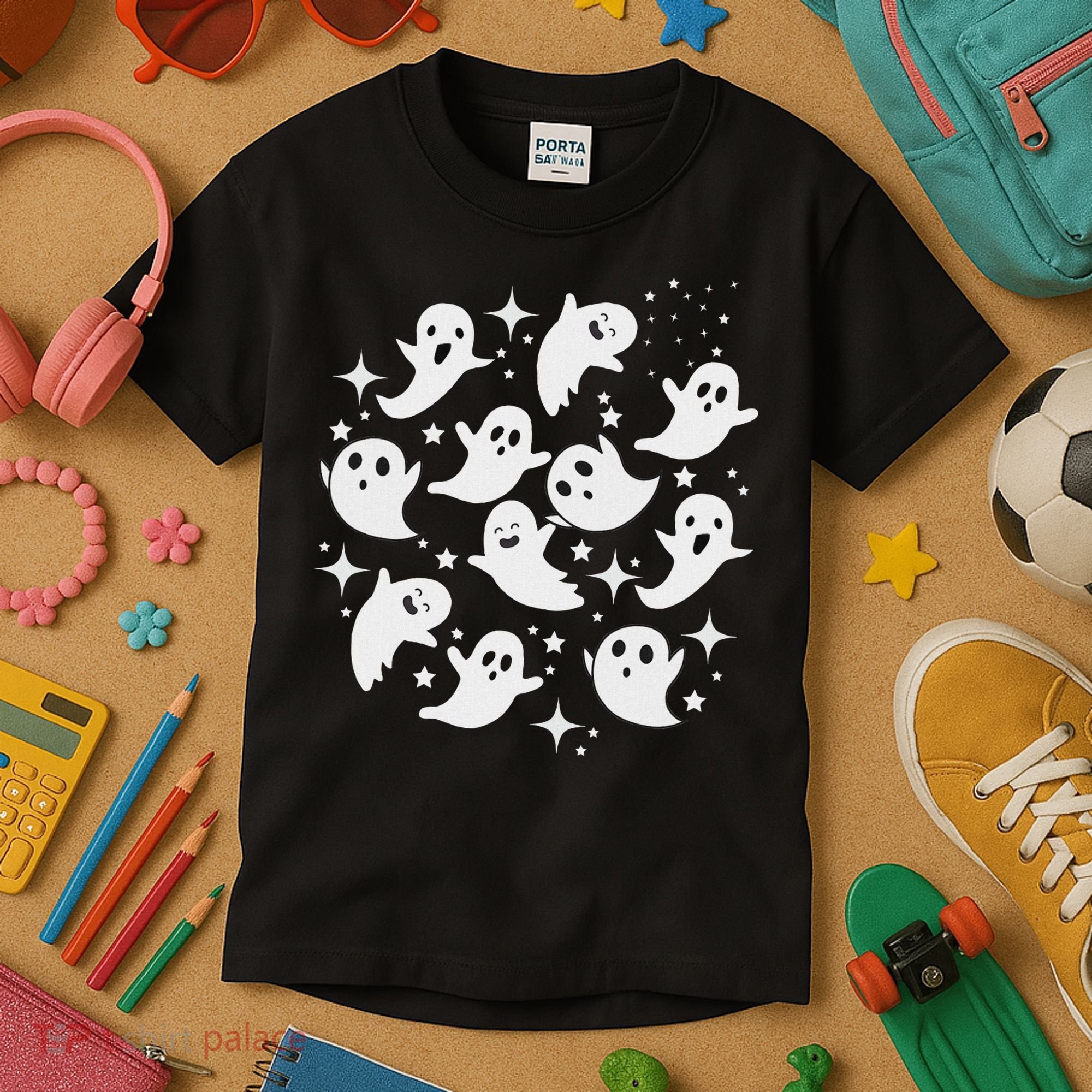 Ghostly Stars Fall Kids T-Shirt
