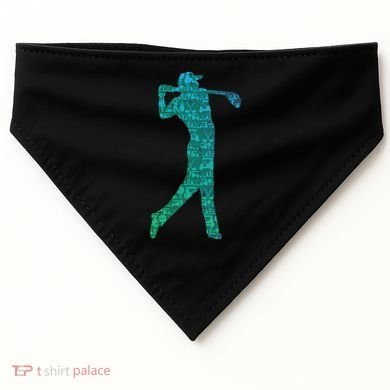 Golfer Silhouette Golf Things Golfing Dad Women USA-Made Doggie Bandana