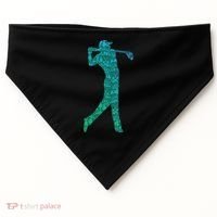 Golfer Silhouette Golf Things Golfing Dad Women USA-Made Doggie Bandana thumb 0