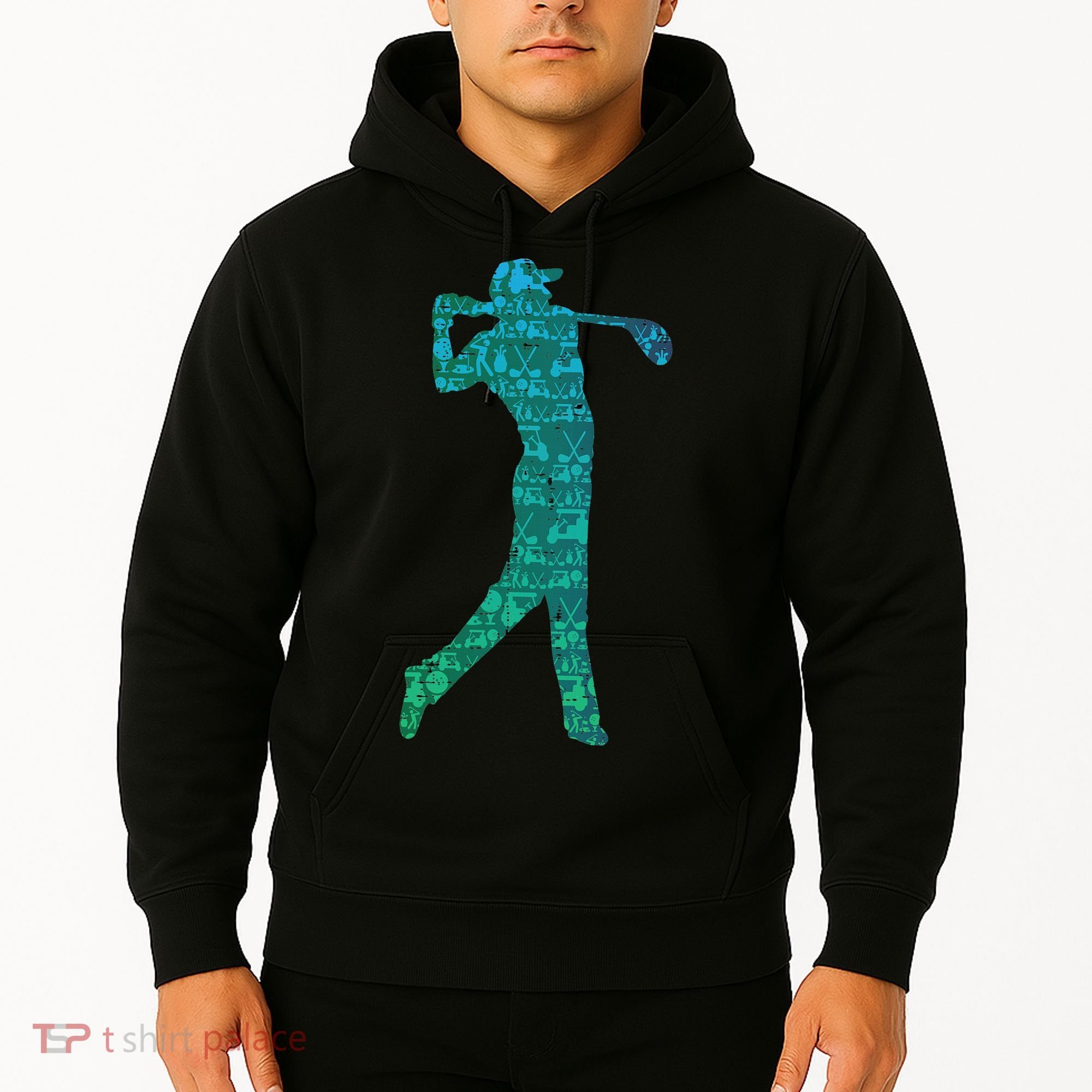 Golfer Silhouette Golf Things Golfing Dad Women Hoodie