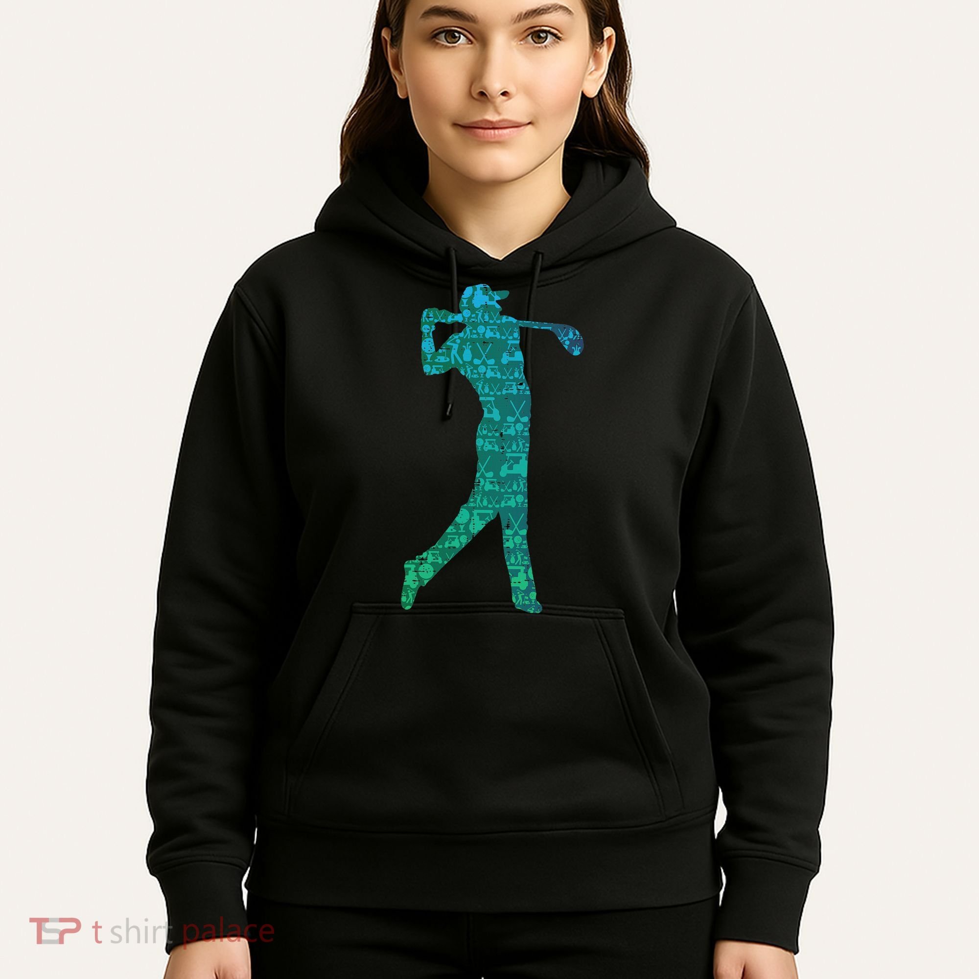 Golfer Silhouette Golf Things Golfing Dad Women Hoodie