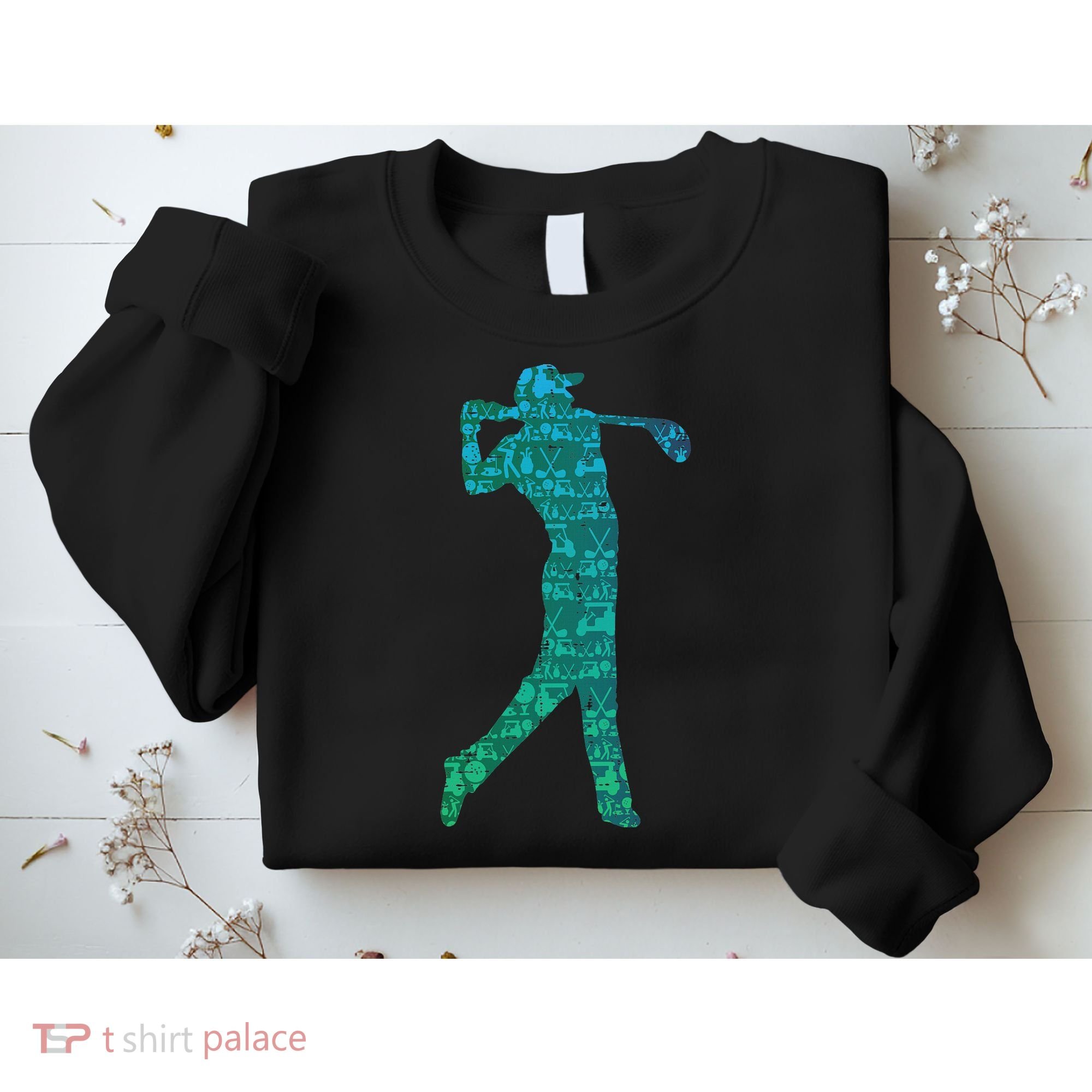 Golfer Silhouette Golf Things Golfing Dad Women Sweatshirt