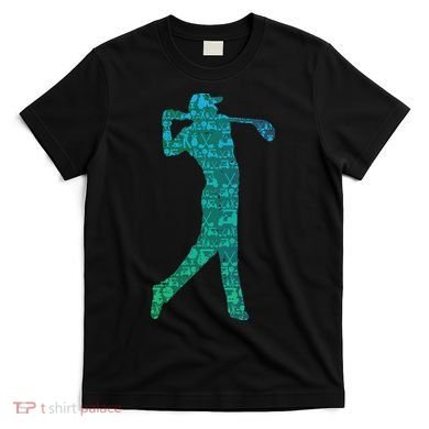 Golfer Silhouette Golf Things Golfing Dad Women T-Shirt