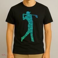 Golfer Silhouette Golf Things Golfing Dad Women T-Shirt thumb 3