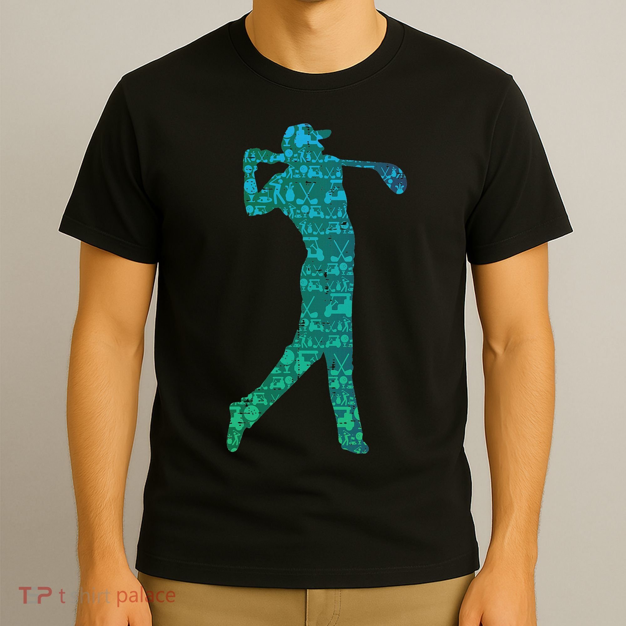 Golfer Silhouette Golf Things Golfing Dad Women T-Shirt